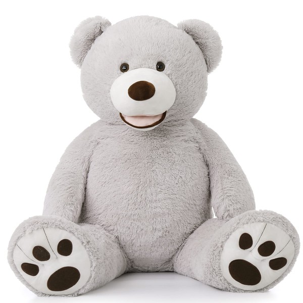MorisMos Giant Teddy Bear Stuffed Animals, Big Gray Teddy Bear Plush Soft Large Bear with Big Footprints Gifts for for Girlfriend Girls on Christmas, 51 Inch