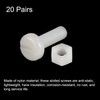 sourcing map 20 Pairs Nylon Screw Nut Set for Machines