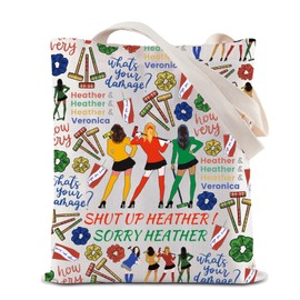 ZJXHPO Heathers Musical Tote Bag Shut Up Heather Sorry Heather Reusable Grocery Shopping Bag Broadway Muscial Lover Gift (C-Heather Tote)