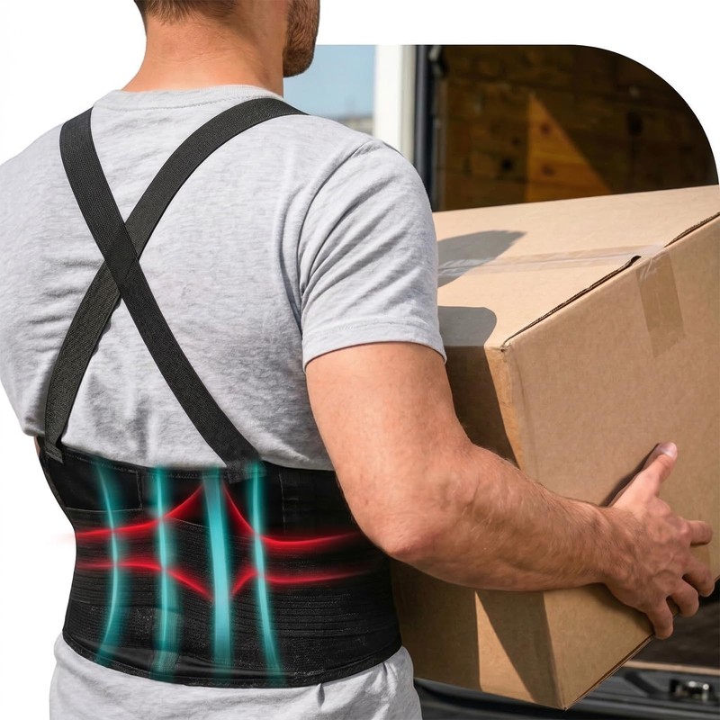 Soporte Lumbar para Hombres y Mujeres, Faja Lumbar Ajustable (M)