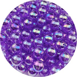 1000pcs Acrylic Round Beads 6mm AB Colors Craft Beads Round Spacer Beads with Holes for Earring Bracelet Necklace Key Chains Jewelry Making(Violet AB)