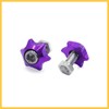 REPAIROCK 4Pcs Purple Metal 6mm Thread Motorcycle Hexagon License Plate