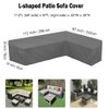 SUNSURE Patio L-Shaped Sectional Couch Sofa Cover Waterproof Outdoor Furniture