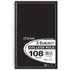 Top Flight Standards 3-Subject Wirebound Notebook, 108 Sheets, College Rule,