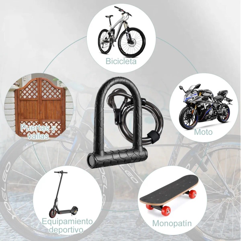 Candado Rigido Tipo U Para Bicicleta Motocicleta Con 2llaves