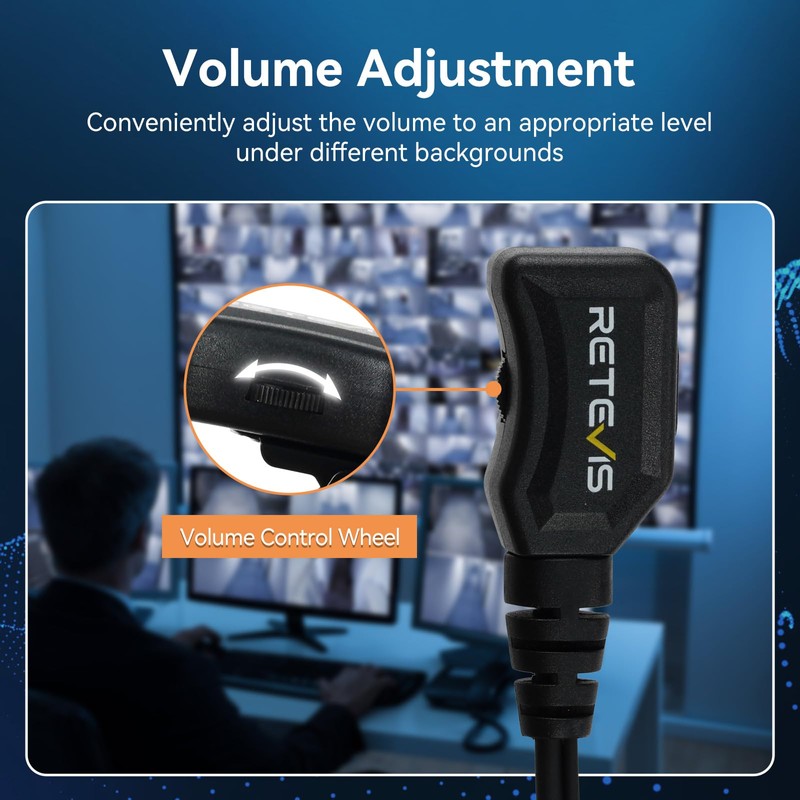 Retevis Walkie-Talkie Earpiece with Mic 2 Pin,Volume Adjustment,Durable,for Retevis RT22