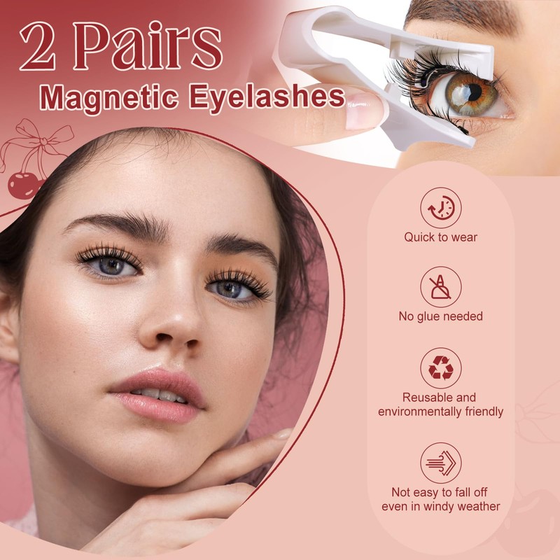 Higu clace Magnetic Eyelash kit, Reusable Magnetic Lashes Set with