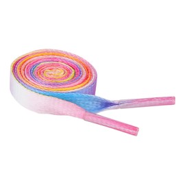 Elerevyo Unisex Colorful Shoe Laces Sports Flat Shoelaces for Casual Sneakers 2 Pairs 120cm/47.2" Rainbow Pink