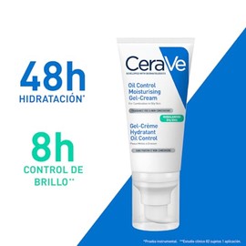 CeraVe Oil Control Gel-Crema Hidratante I Control de Brillo  Hidratacin Facial I Formula Ultra-Ligera Para Piel Mixta a Grasa I 52ml