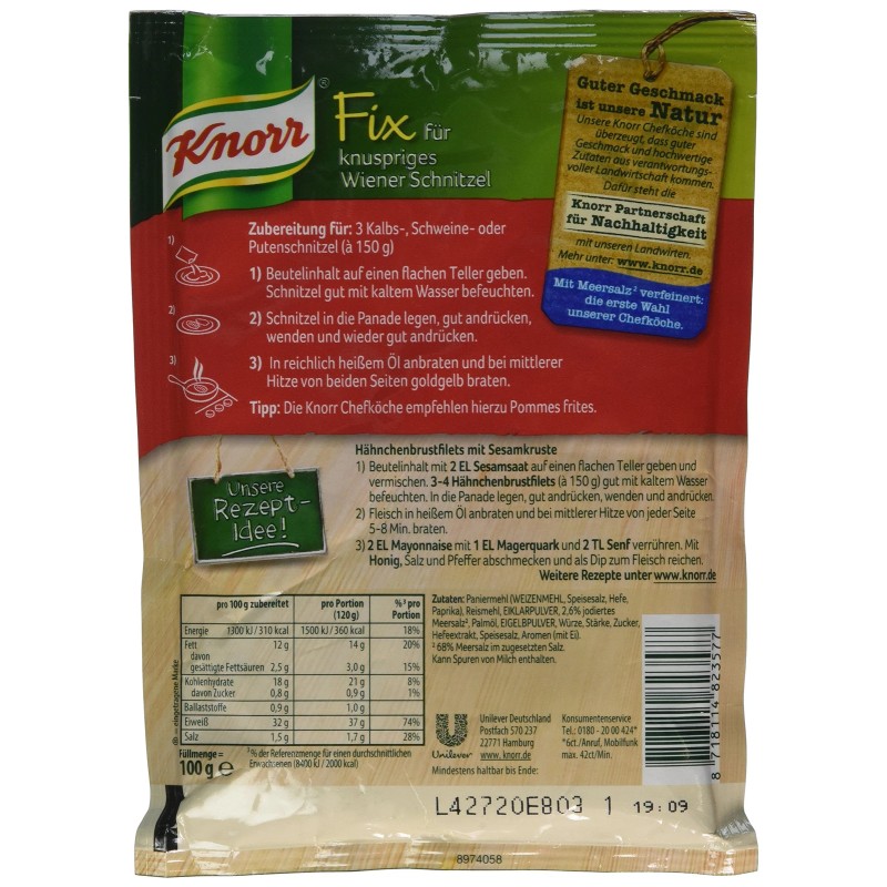 Knorr Schnitzel Coating Mix Pack of 4 Easy to Prepare