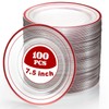 Uiifan 100 Pieces Disposable Plates Clear Plastic Round Plates with