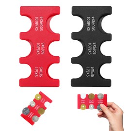 2 Pcs Japanese Coin Holder Plastic Coin Sorter Wallet Coin Dispenser with 6 Slots Coin Dispenser Change Holder for Japanese Yen Coins for Japanese Travel (Black+red)