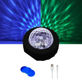 P auke'réi Car Interior DJ Ball Light with Sound Activated Function, Disco Light, Party Lights DJ Disco Lights, Portable Stage DJ Lamp, Party Lights, Rechargeable, LED Party Strobe (Black)