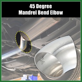 Motoforti OD 1.25" 45 Degree Mandrel Bend Exhaust Elbow Pipe SS304 Stainless Steel Bend Tube 20GA /.036" Wall Thickness Exhaust Piping for Car Exhaust Pipe Elbow Modified 2pcs Long-lasting