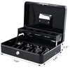 KYODOLED Locking Cash Box with Lock,Money Box with Cash Tray,Lock
