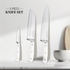 diamosteel White Knife Set, 3-Piece Knives Set for Kitchen with