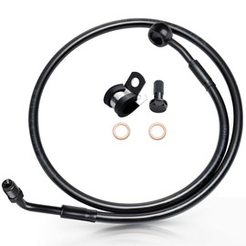 MoKitDora 30.5" Upper Braided Brake Lines Front Oil Hose for 12" Handlebars 2018-later Softail Low Rider Heritage Fat Bob Boy with ABS, Black