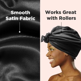 DONNA Pink Satin Head Scarf, 30' x 30', Headband for Women, Silk Hair Wrap for Sleeping, Hairband for Women, 1pc