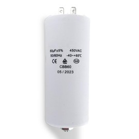 DL-pro Capacitor Motor Capacitor 80 µF 450 V Diameter 55 x 120 mm Universal with 6.3 mm AMP Plugs and Mounting Screw M8 CBB60 Starting Capacitor Motor Start Capacitor for Electric Home Appliances