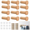 Milkary 12Pcs Wood Wall Hooks, Decorative Wooden Hat Hooks for