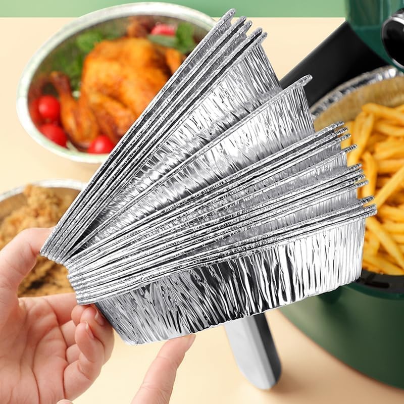 50PCS Disposable Aluminum Pots Aluminum BBQ Plates 6" Disposable Aluminum