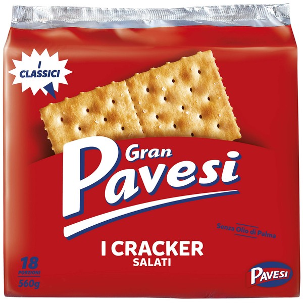 3 x Gran Pavesi Biscuits Salati 'Salted', 560 g