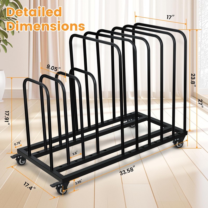 SOCROTO Art Canvas Storage Rack,Art Storage Organizer with Wheels,Metal Art
