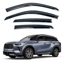 KPY Window Visor Compatible with Infiniti QX60 & JX35 2013-2021, 4PC Rain Guard Side Window Vent Deflectors Tape-On Mugen Style, 2013 2014 2015 2016 2017 2018 2019 2020 2021