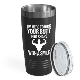 Personal Trainer Black Edition Viking Tumbler 20oz - Kick Your Butt - Fitness Instructor Workout Coach Exercise Lover Cardio Lover Gym Coach