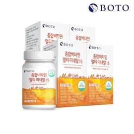 [보뚜] 종합비타민 멀티미네랄15 90정 x 4박스 (12개월분) [Botu] Comprehensive Vitamin Multi-Mineral 15 90 Tablets x 4 Boxes (12 Months Supply)