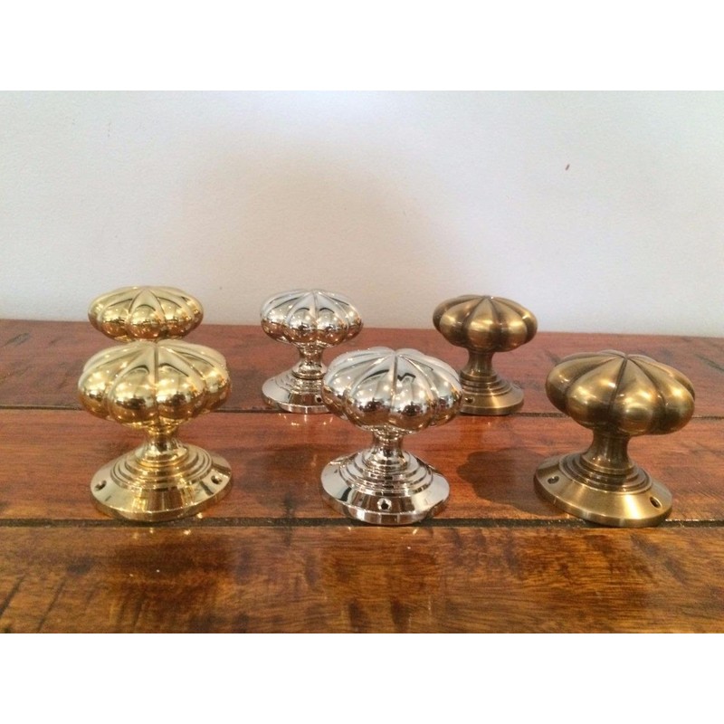 Chattels Stunning Pair of Large Mortice Flower Door Knobs in