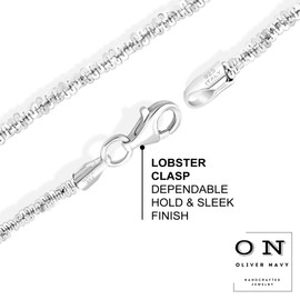 Oliver and navy 925 sterling sliver necklace Twisted Sparkle Chain Necklace for Women and Men