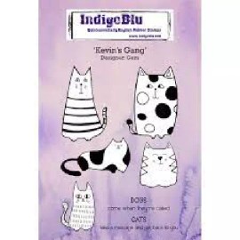 IndigoBlu Red Rubber Stamps KEVIN'S GANG - CATS