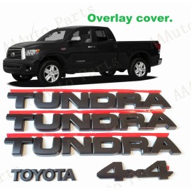 Toyota OEM OVERLAY Matte black Door Rear Tailgate Tundra 4X4 Toyota Emblem 2007-2013 Tundra