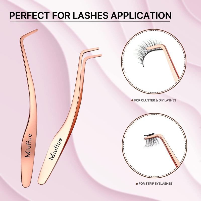 Miuffue False Eyelash Applicator DIY Lash Applicator Tool Stainless Steel