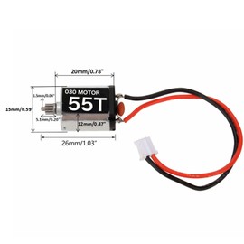 RC Brushed Motor, RC Car Motor, Metal Low Noise Lightweight 030 55T Brushed Motor, with 11T Gear for AXIAL SCX24