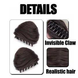 UPSTORE 2Pcs Claw Clip in Messy Cat Ears Bun Hair Pieces Space Bun Hair Extensions Wig Accessory Donut Chignon Hairpieces for Women Girls (Light Brown)