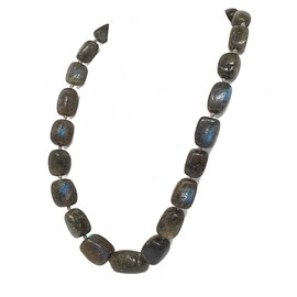 Treasure Bay Chunky Natural Gemstone Beaded Necklace for Women, Women's Handmade Necklace (Labradorite)