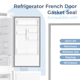 HECASA W10830162 Refrigerator French Door Gasket Compatible with Kenmore, Jenn-Air, Whirlpool, Kitchen Aid, Maytag Appliance Gasket Refrigerator Freezer Door Seal Ap Door Ref Fd Gray Replacement Only