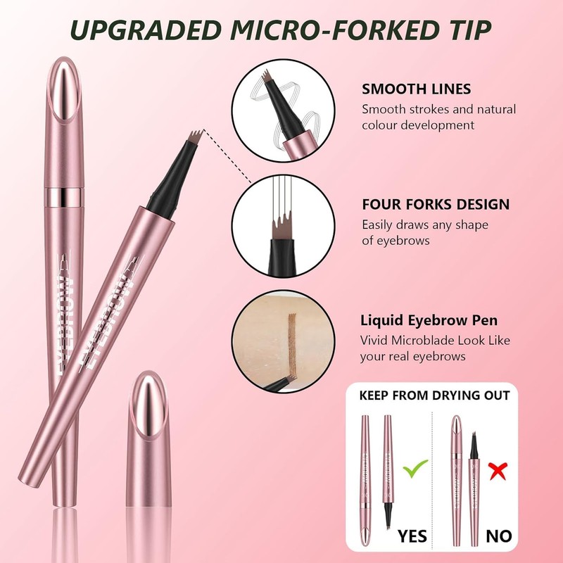 Eyebrow Pencil, Waterproof and Sweatproof Eyebrow Pencil, 2-in-1 Eyebrow Pencil