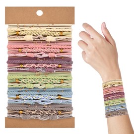 Hebterrka Pack of 24 Boho Hair Bobbles for Women, Braided Hair Bobbles for Thick and Thin Hair, 4 Styles 6 cm, Hair Bobbles for Ponytails, Hair Accessories