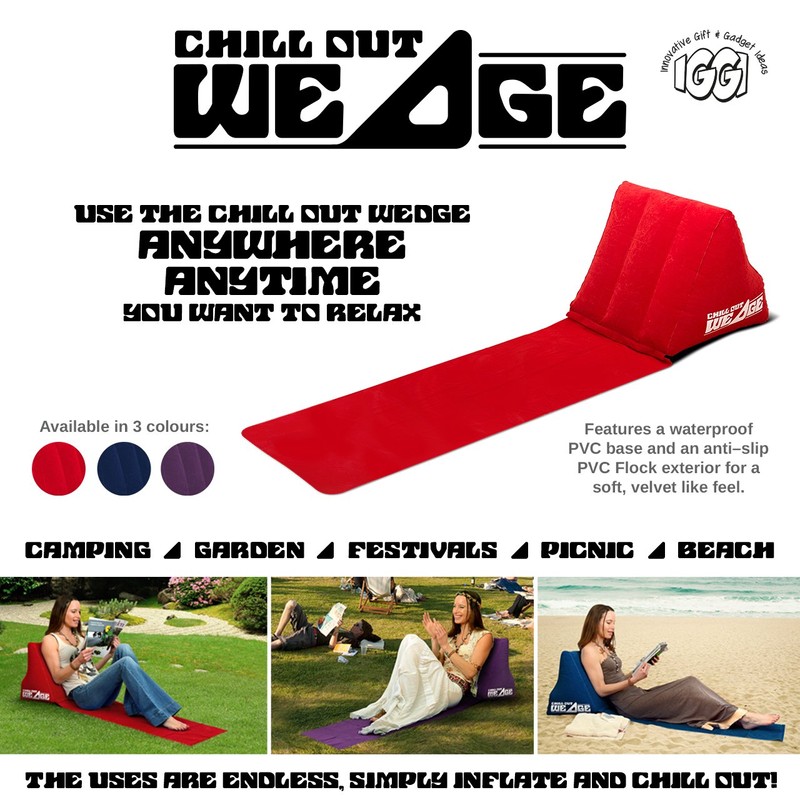 IGGI Garden Chill Out Wedge inflatable lounger back rest, Red