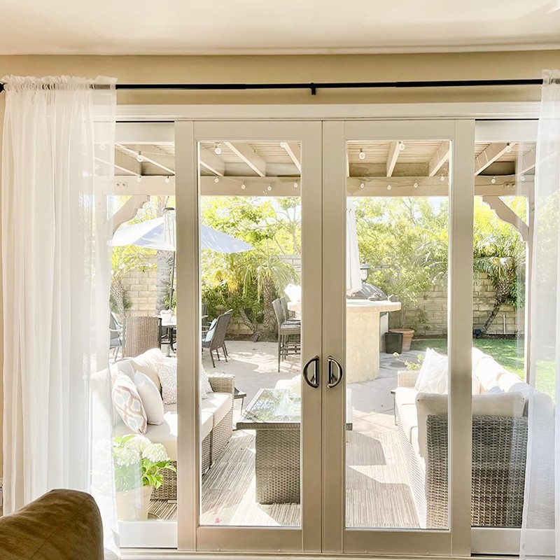 Dreaming Casa Solid Sheer Curtains Living Room White Rod Pocket