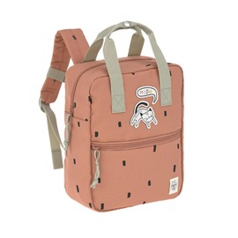 LÄSSIG Children's Backpack with Chest Strap Nursery Bag Nursery Backpack 28 cm 5.5 Litres 3 Years Mini Square Backpack, caramel, Casual