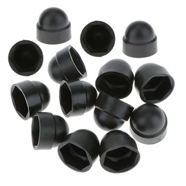TERF® M16 Black Plastic Hex Nut Bolt Dome Cap Cover M16 (24mm Spanner) Nut and Bolt Protective Caps Cover Hexagonal - Pack of 10