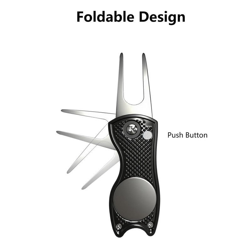 Oitifiton Golf Divot Repair Tool with Magnetic Ball Marker Metal