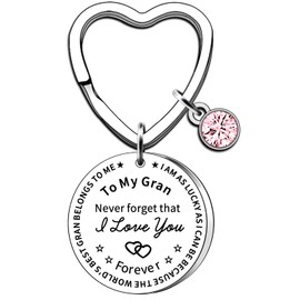 AMZQ Gran Gifts Gran Keyring from Grandchildren Best Gran Birthday Christmas Gifts