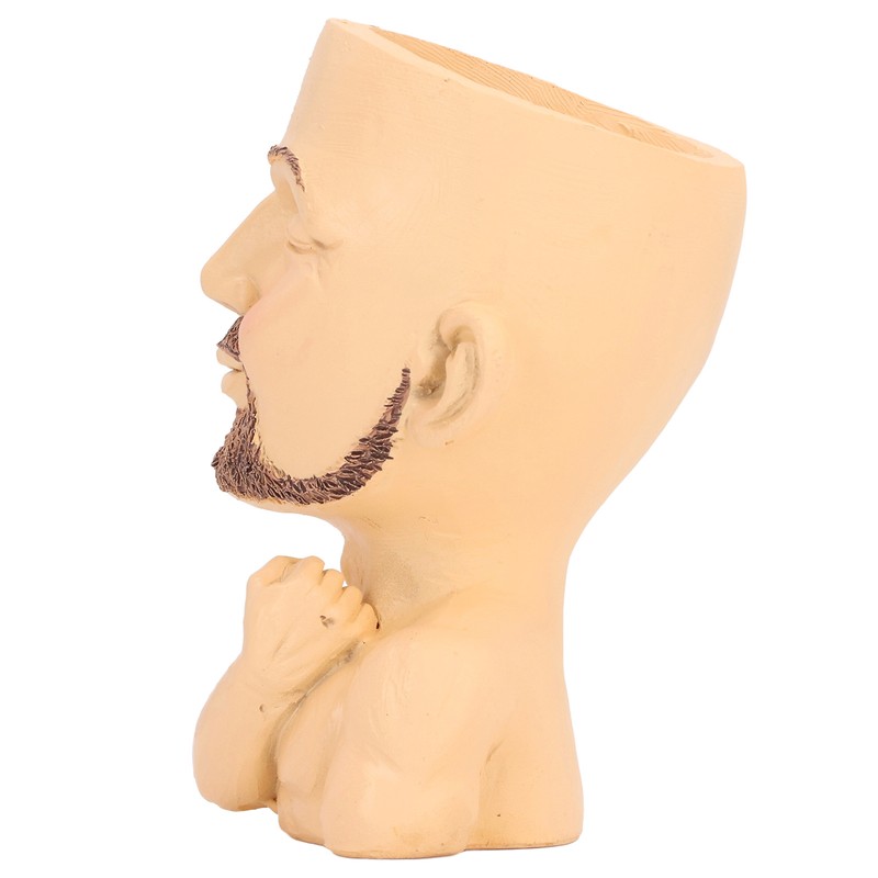 Face Planter Pot with Drainage Hole Man Face Flower Pot