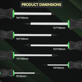 GURADESIGN 7-Piece Magnetic Torx Screwdrivers Set, Magnetic Torx Driver Star Screwdrivers Set