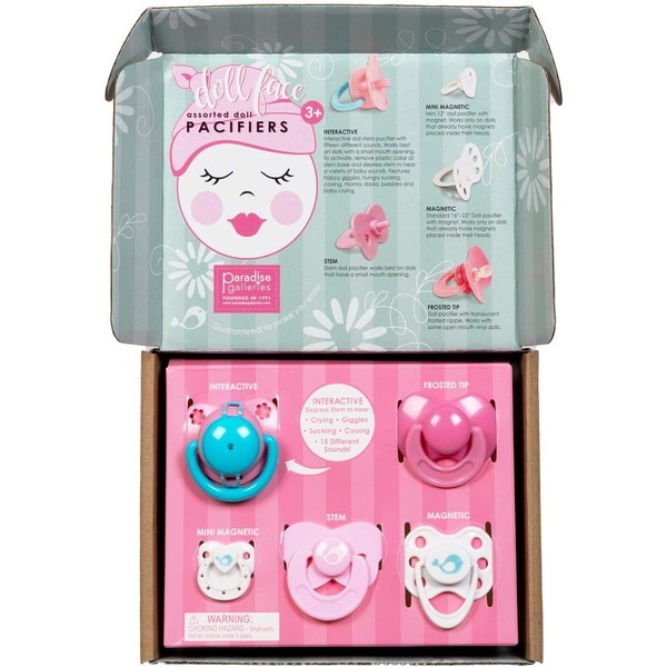 Paradise Galleries Reborn Baby Doll Accessories Doll Face Pacifier Gift Set - 5-Piece Pacifier Set